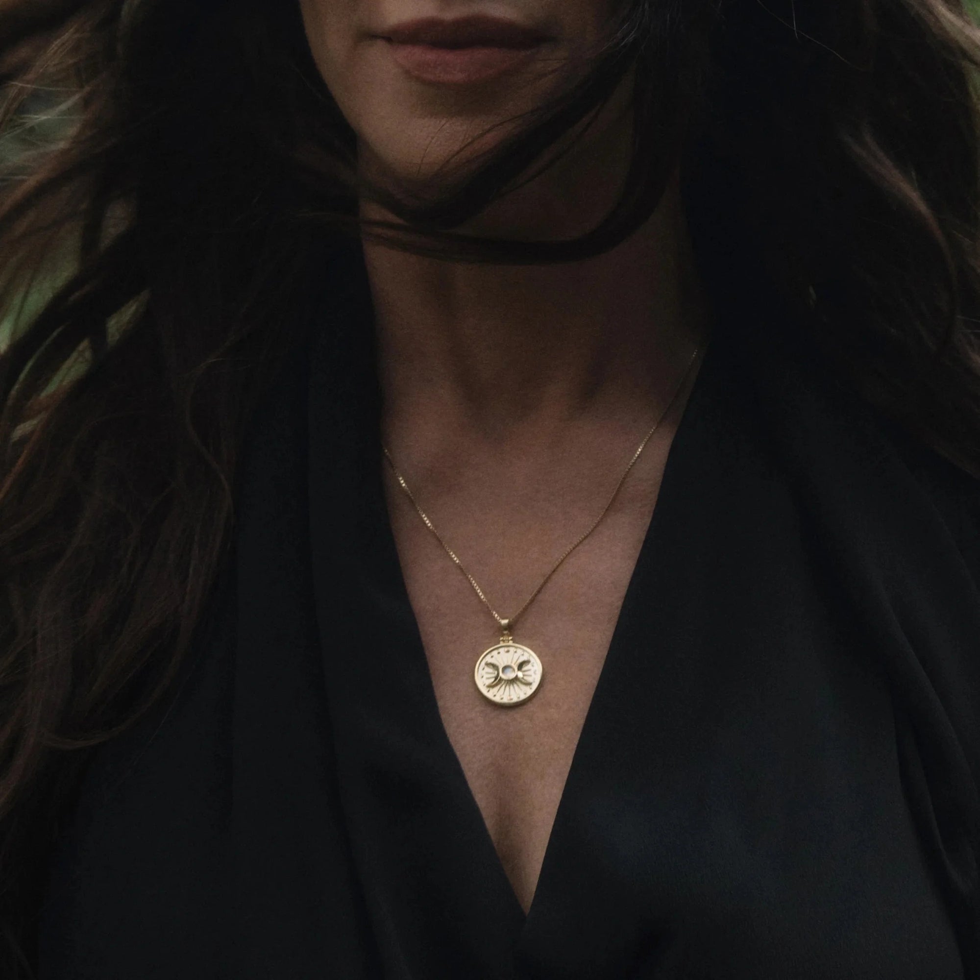 Alanis Triple Moon Necklace | 14K Yellow Gold Vermeil