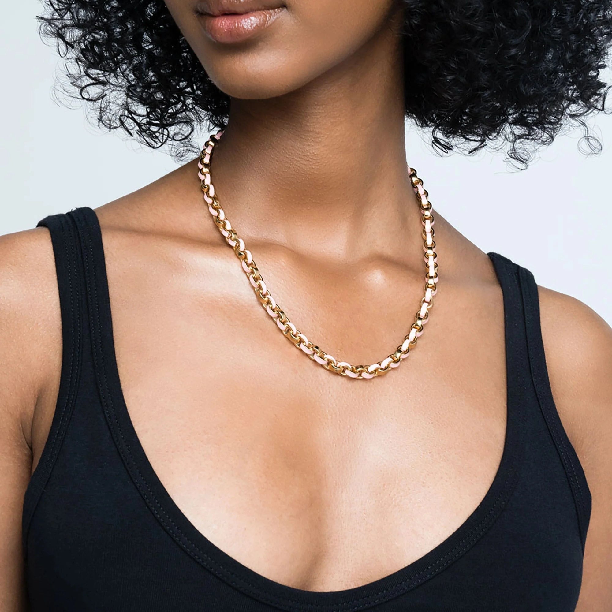 Chunky Colored Enamel Necklace | 14K Yellow Gold Vermeil | Multi