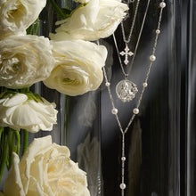 Pearl Cross Necklace | Sterling Silver