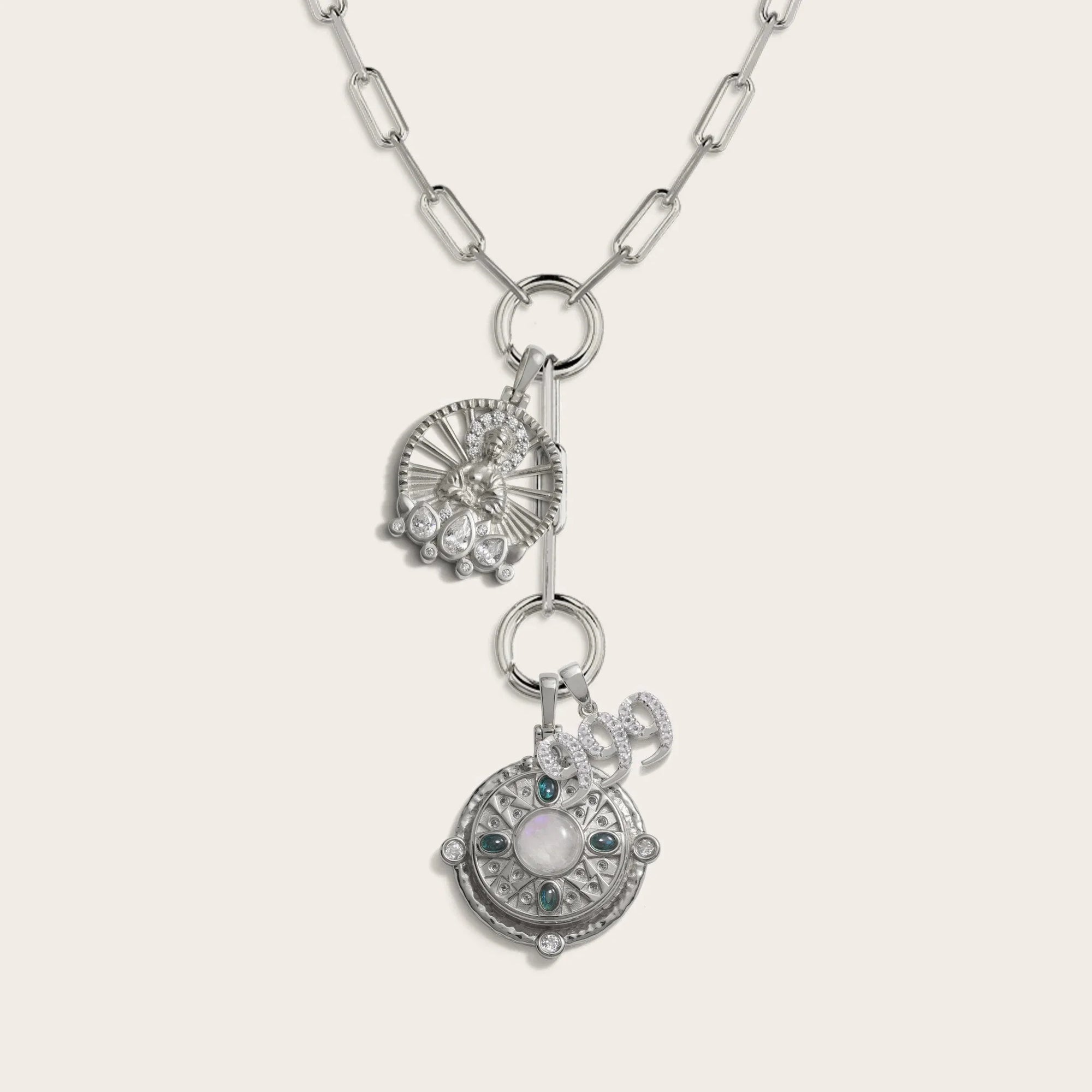 Buddha/Locket Lariat Set | Sterling Silver