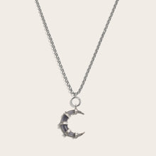 Long Boho Moon Charm Necklace | Sterling Silver