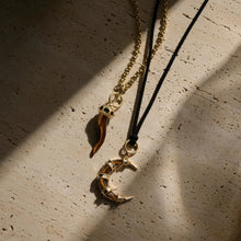 Tiger's Eye Horn Necklace | 14K Yellow Gold Vermeil