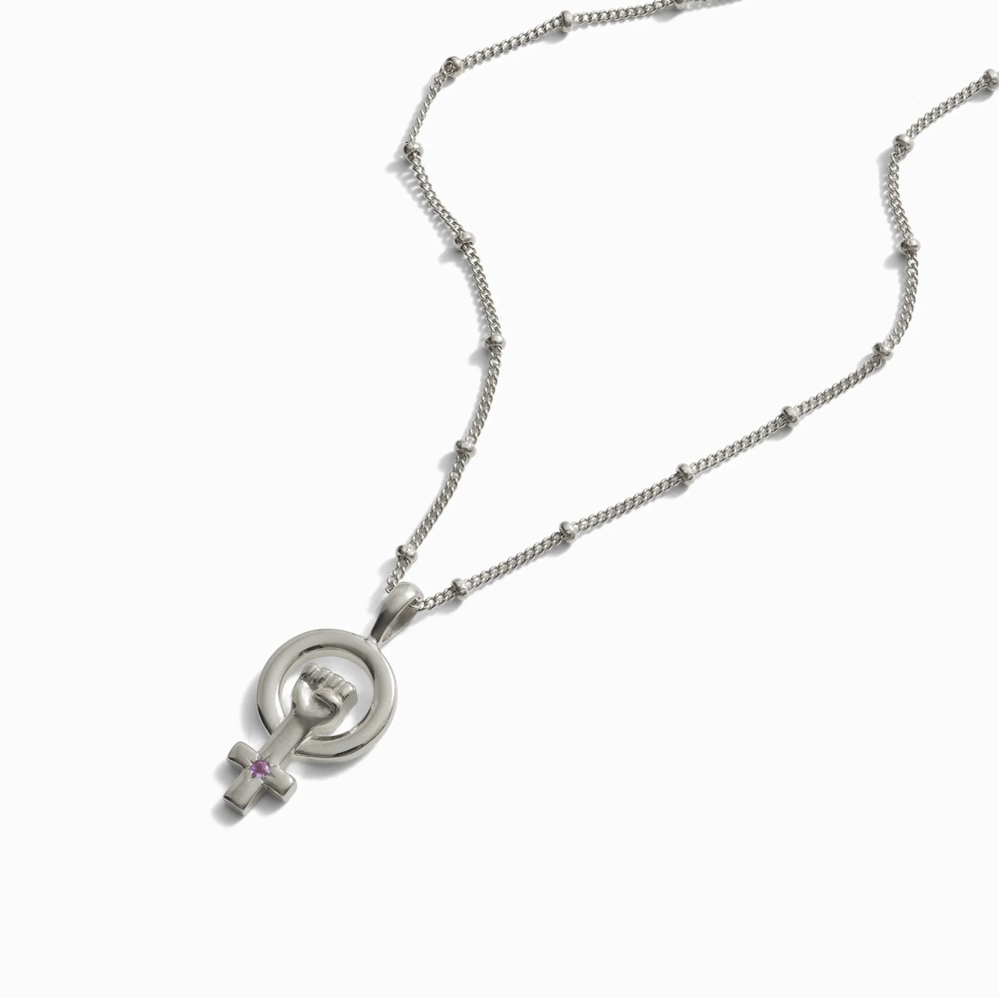 Woman Power Necklace | Sterling Silver