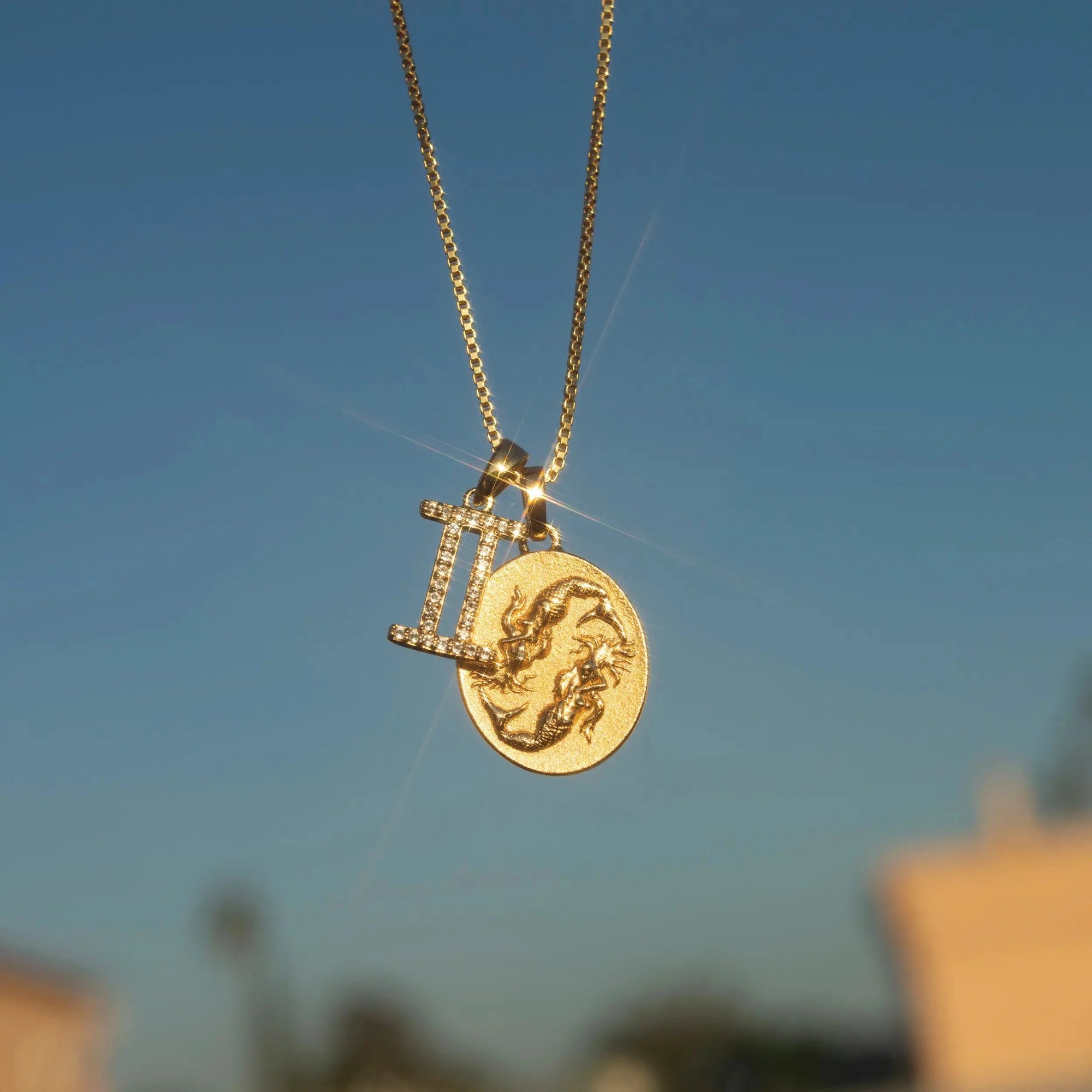 Zodiac Gemstone Necklace | 14K Yellow Gold Vermeil