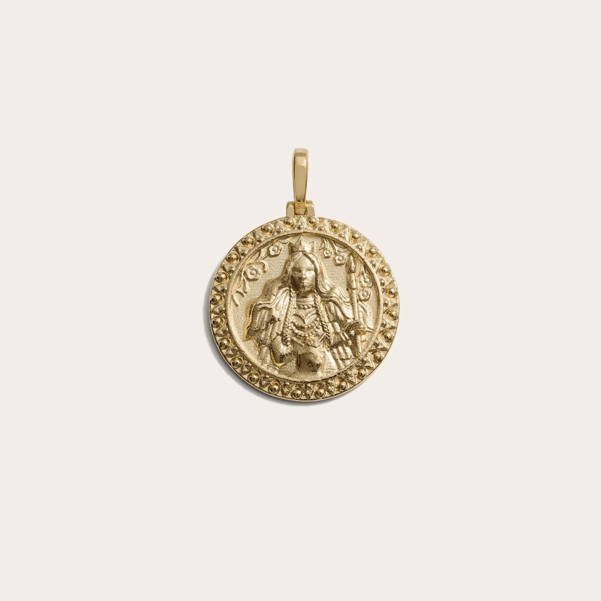 Goddess Coin Pendant | 14K Yellow Gold Vermeil