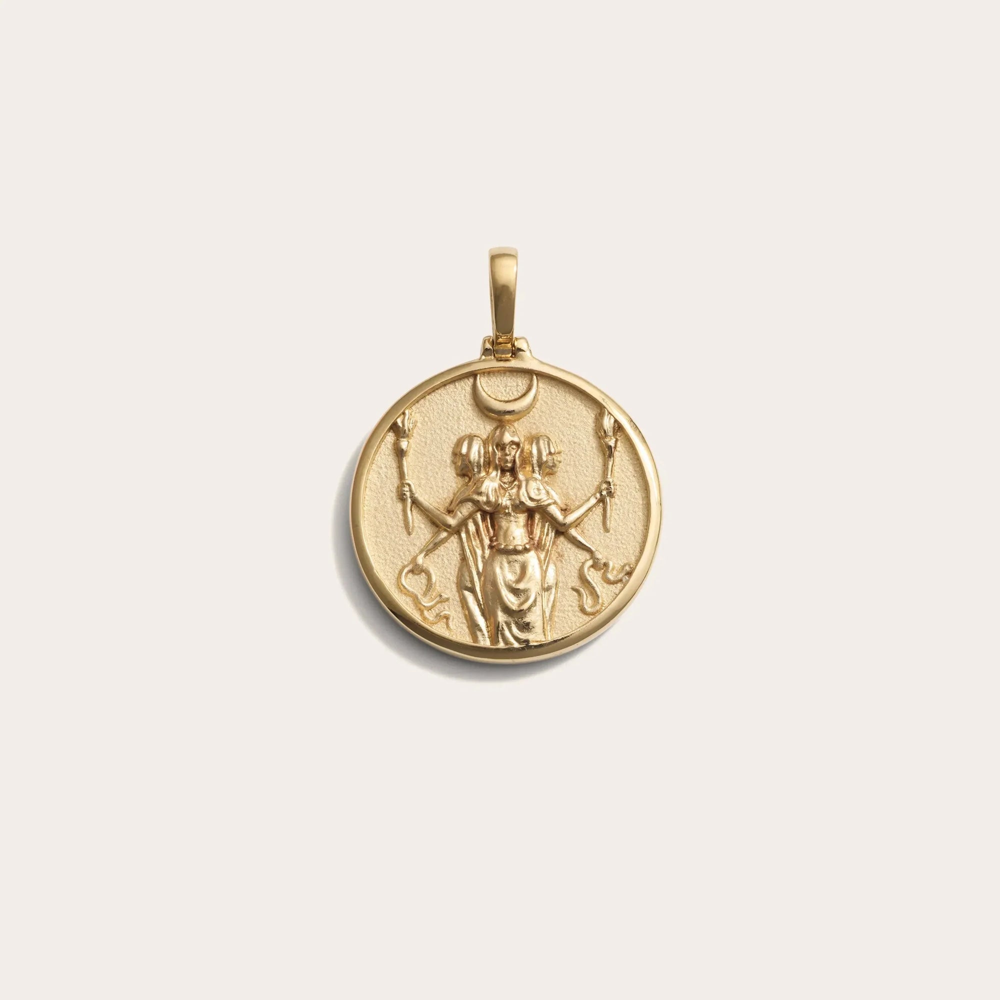 Goddess Coin Pendant | 14K Yellow Gold Vermeil