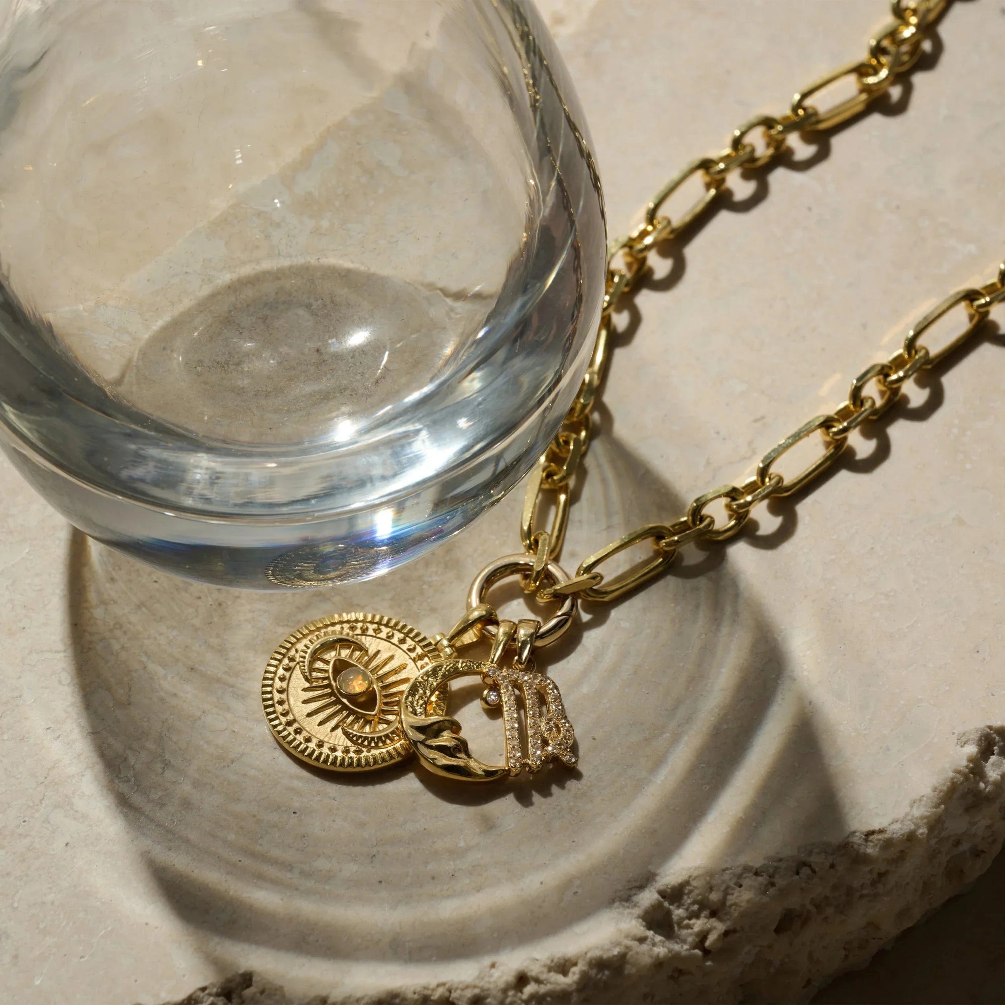 Alanis Triple Moon Necklace | 14K Yellow Gold Vermeil
