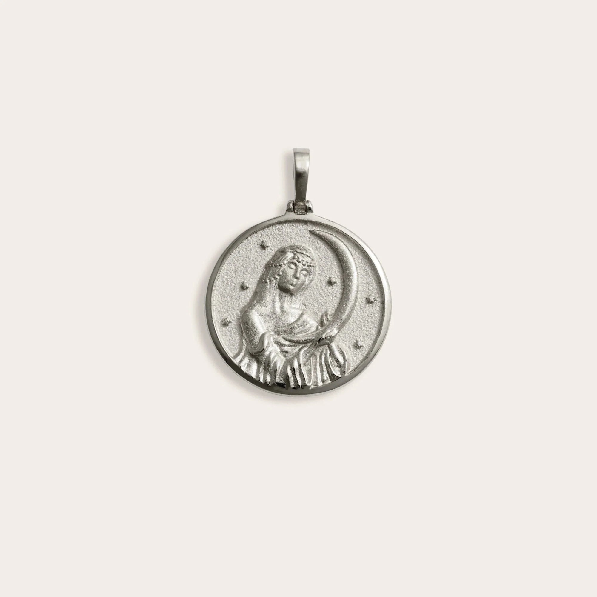 Goddess Coin Pendant | Sterling Silver