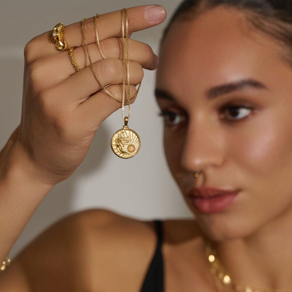 Goddess Coin Pendant | 14K Yellow Gold Vermeil
