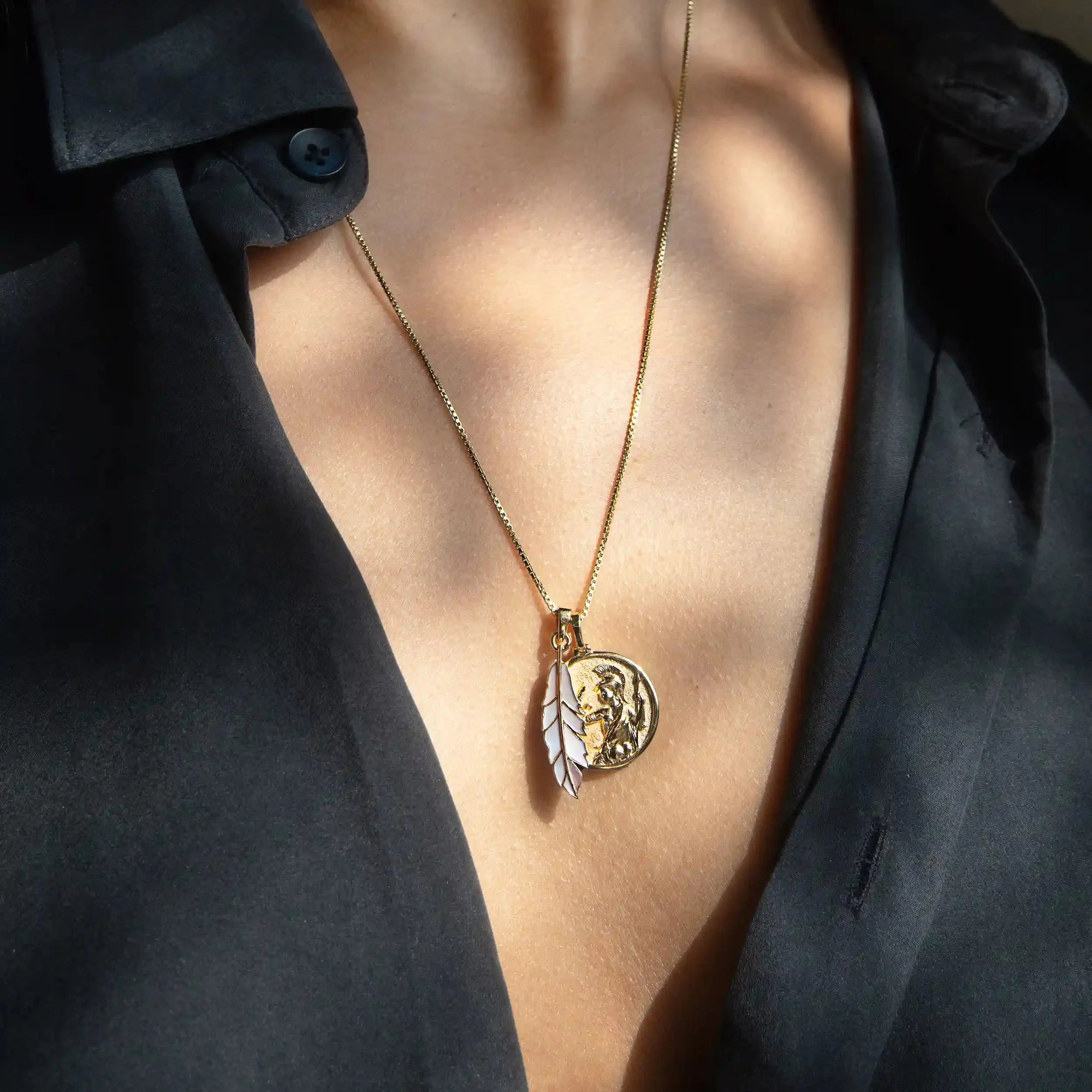 Goddess Coin Pendant | 14K Yellow Gold Vermeil