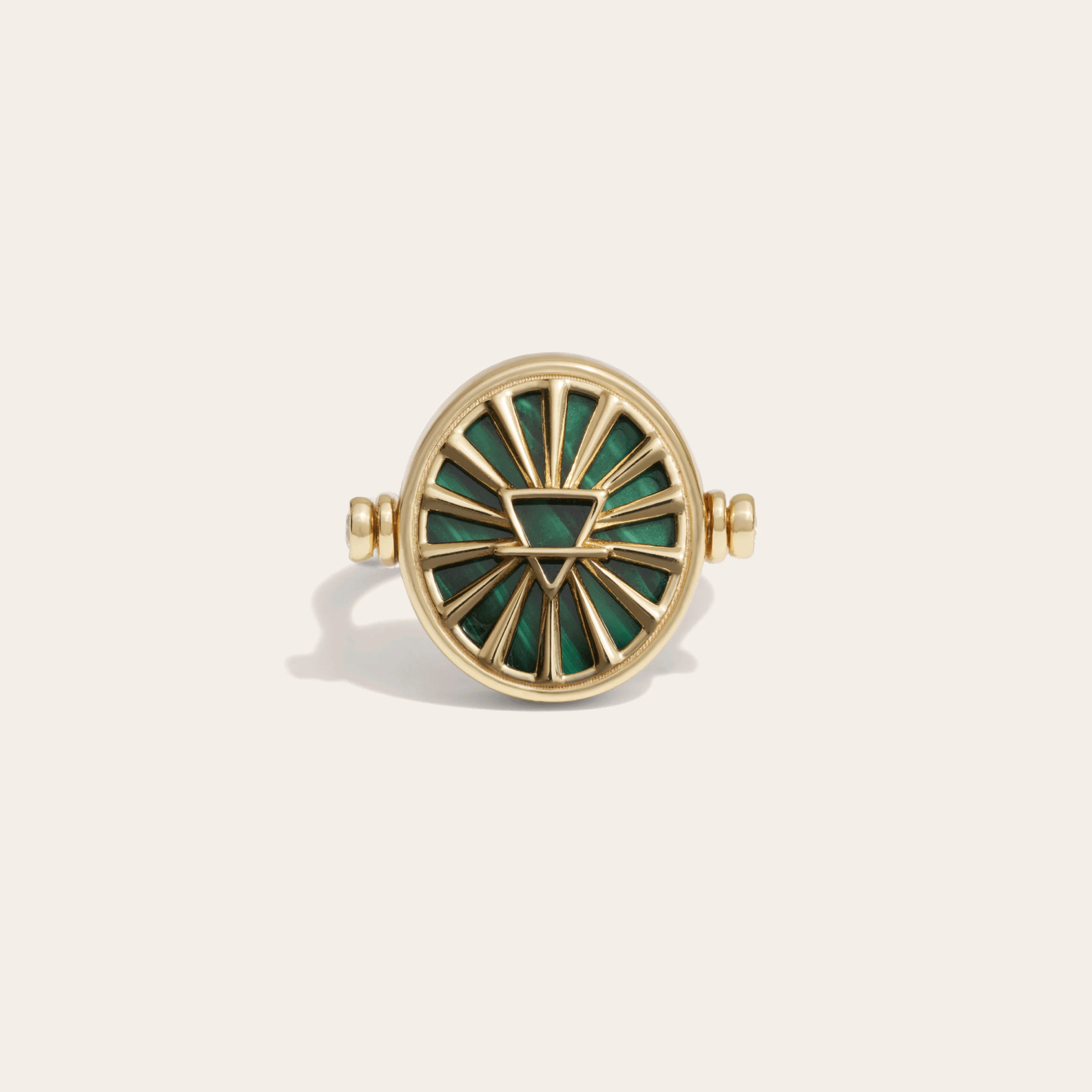 Capricorn & Earth Flip Ring | 14K Yellow Gold Vermeil