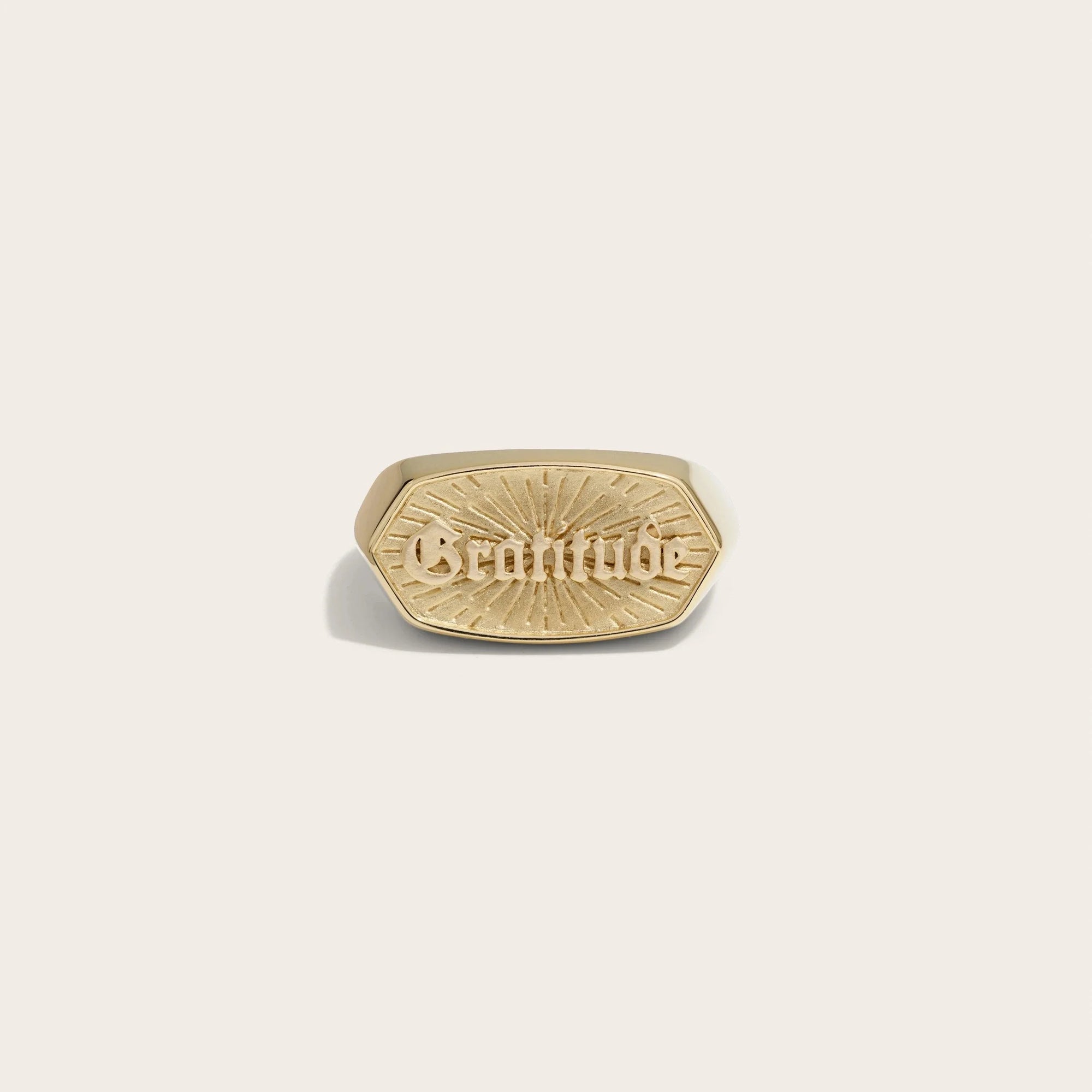 Gratitude Affirmation Ring | 14K Yellow Gold Vermeil