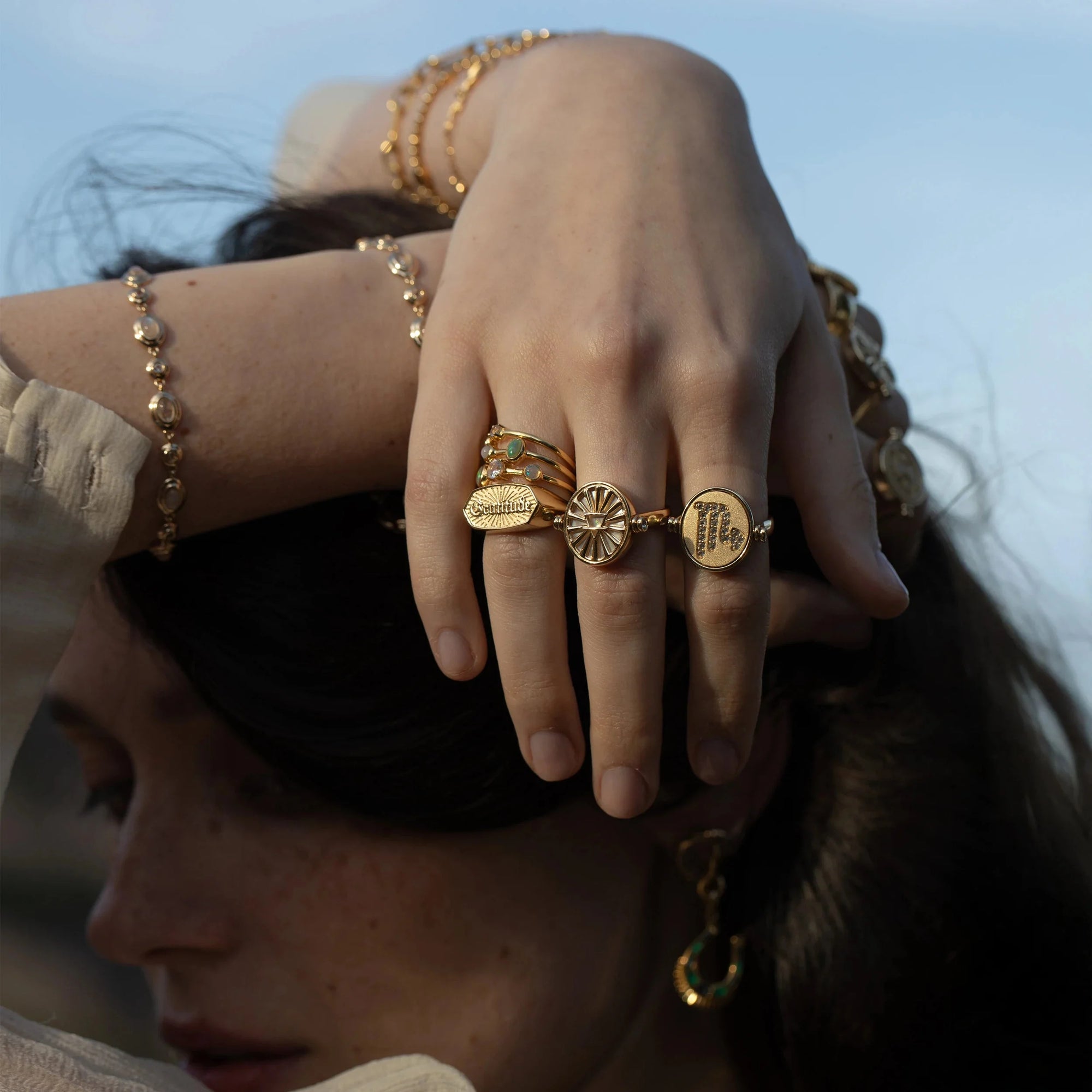 Aquarius & Air Flip Ring | 14K Yellow Gold Vermeil