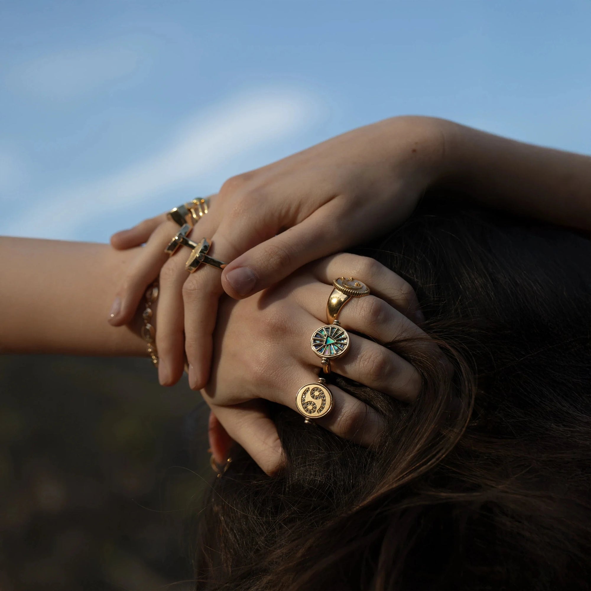 Cancer & Water Flip Ring | Sterling Silver