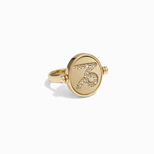 Capricorn & Earth Flip Ring | 14K Yellow Gold Vermeil
