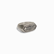 Gratitude Affirmation Ring | Gunmetal