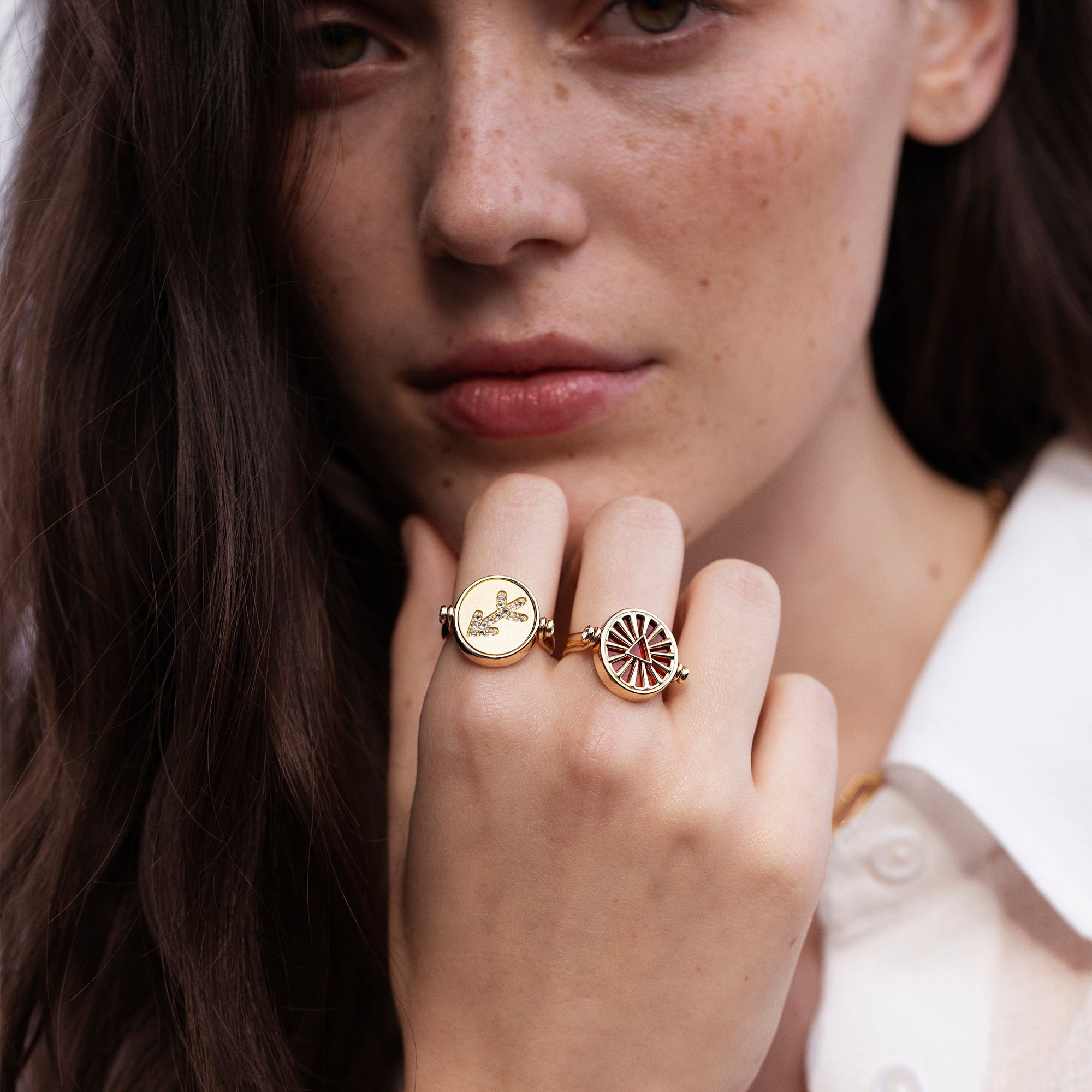 Leo & Fire Flip Ring | 14K Yellow Gold Vermeil