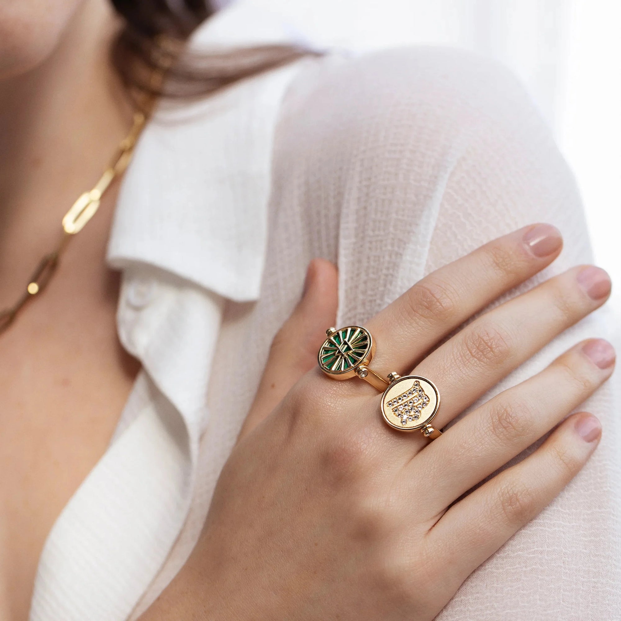Cancer & Water Flip Ring | Sterling Silver