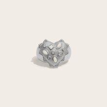 White Radiant Heart Ring | Sterling Silver