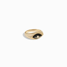 Third Eye Black Mother of Pearl Ring | 14K Yellow Gold Vermeil