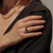 Third Eye Black Mother of Pearl Ring | 14K Yellow Gold Vermeil