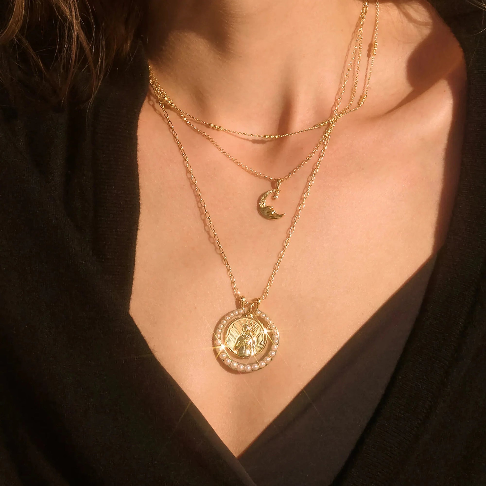 Goddess Coin Pendant | 14K Yellow Gold Vermeil
