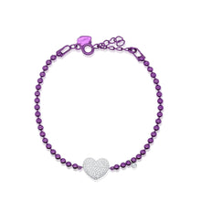 Groovy Purple Diamond Heart Silver And Gold | Silver