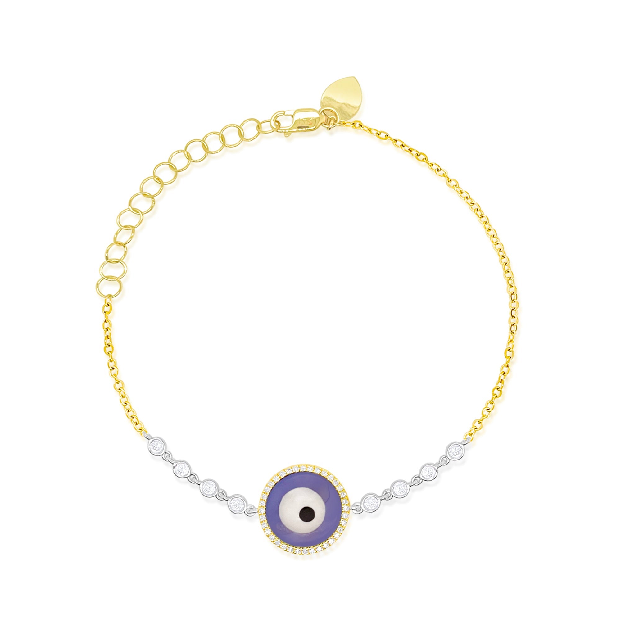 Yellow Gold Evil Eye Diamond Bracelet | Yellow Gold