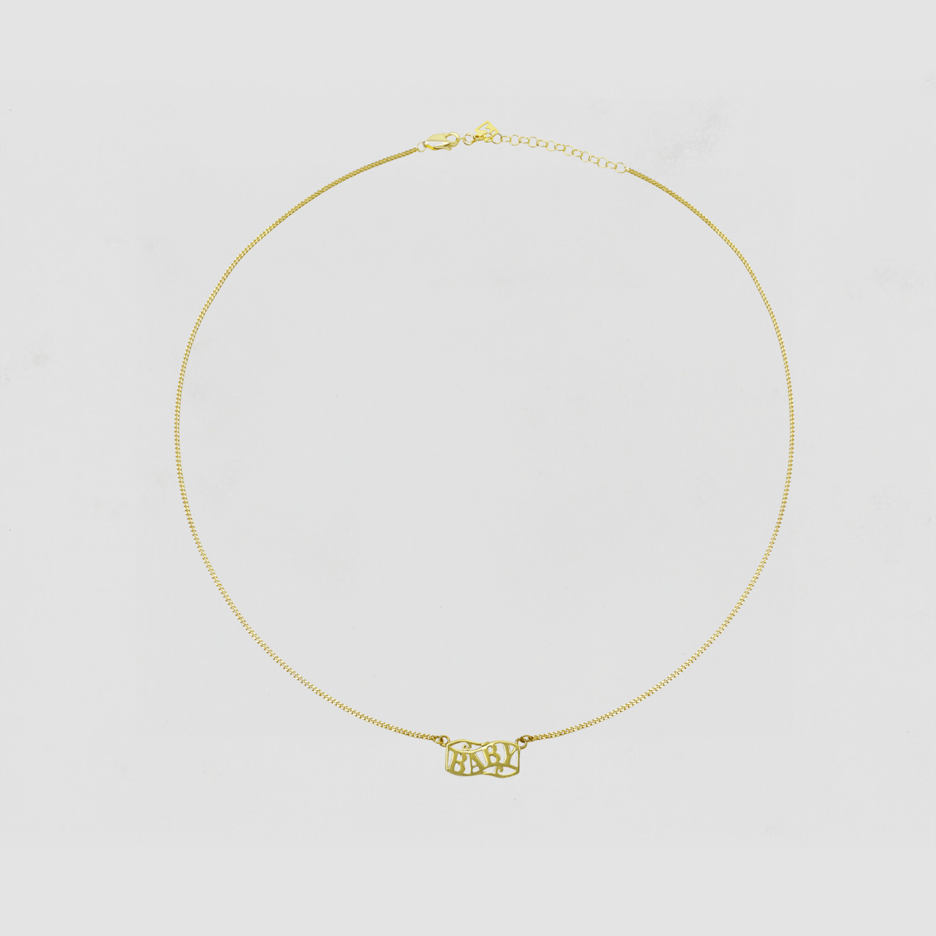 The Baby Mini Nameplate Necklace | Gold