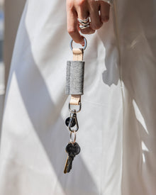 Merino Wool Bar Key Fob | Granite