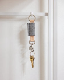 Merino Wool Bar Key Fob | Granite