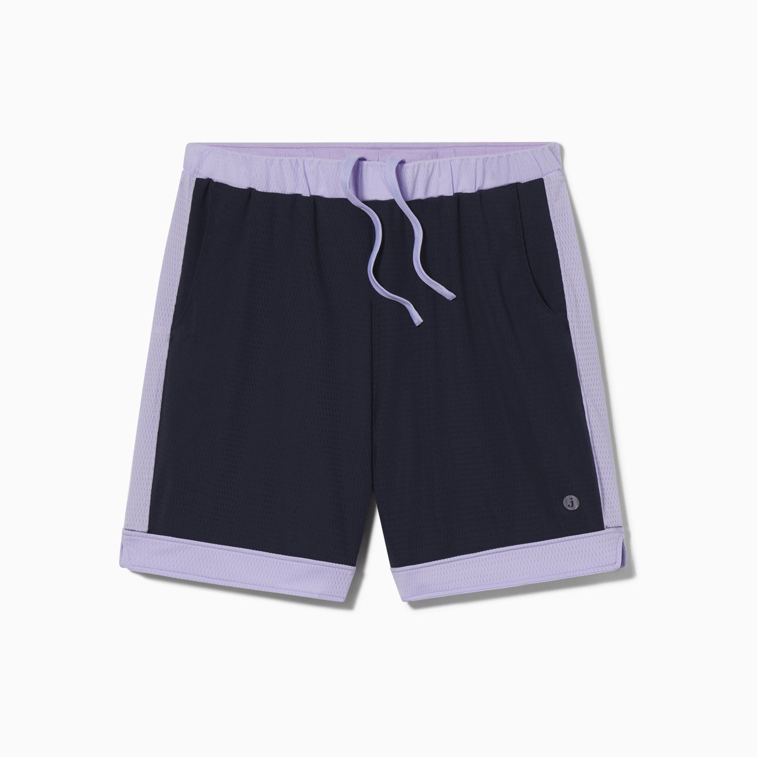 Lined Mesh Lounge Shorts | Navy/Lavender