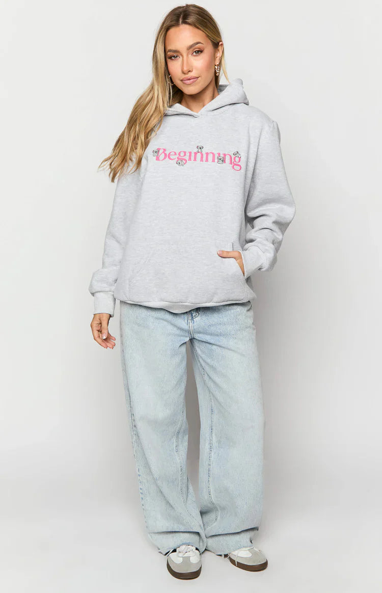 Beginning Marl Koala Bubble Hoodie | Grey