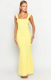 Beverley Mesh Maxi Dress | Yellow