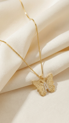 The Butterfly Initial Pendant Necklace | Gold Vermeil