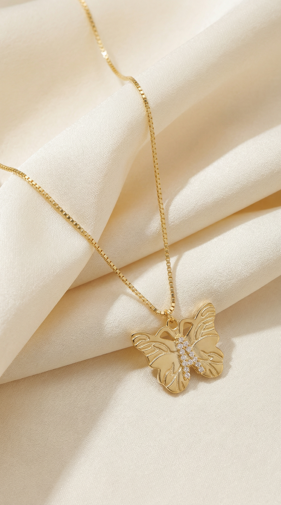 The Butterfly Initial Pendant Necklace | Gold Vermeil