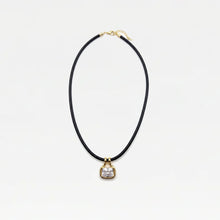 The Naia Gem Pendant Necklace | Black & Gold