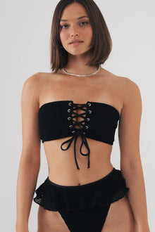 Corset Bikini Top | Black Crochet