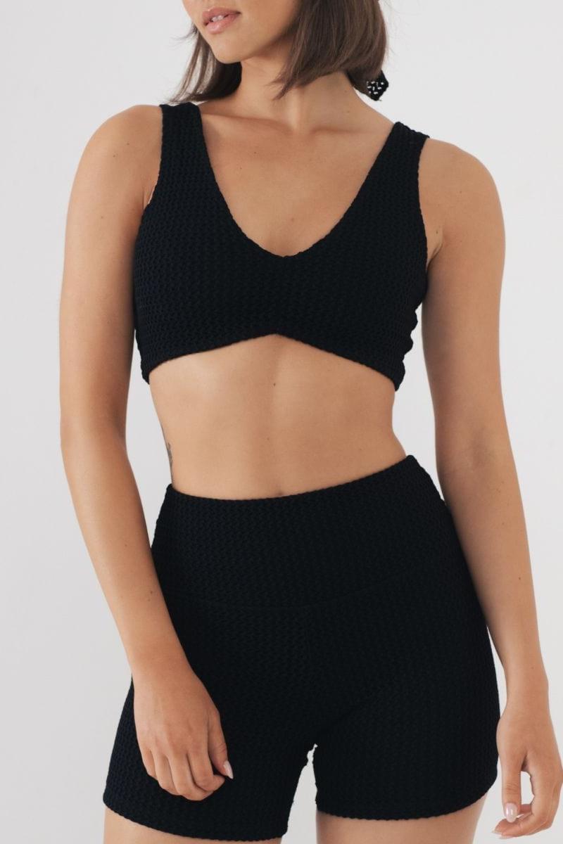 Midi Bike Short | Black Crochet