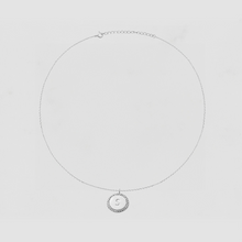 The Block Pave Initial Disc Necklace | Sterling Silver