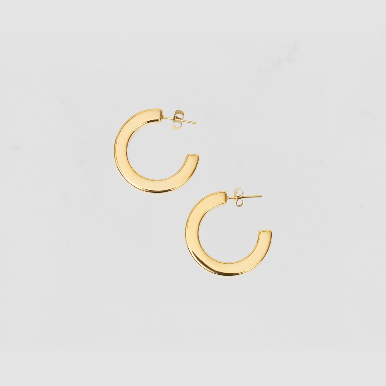 The Bold Slate Hoops | 18Kt Gold Vermeil