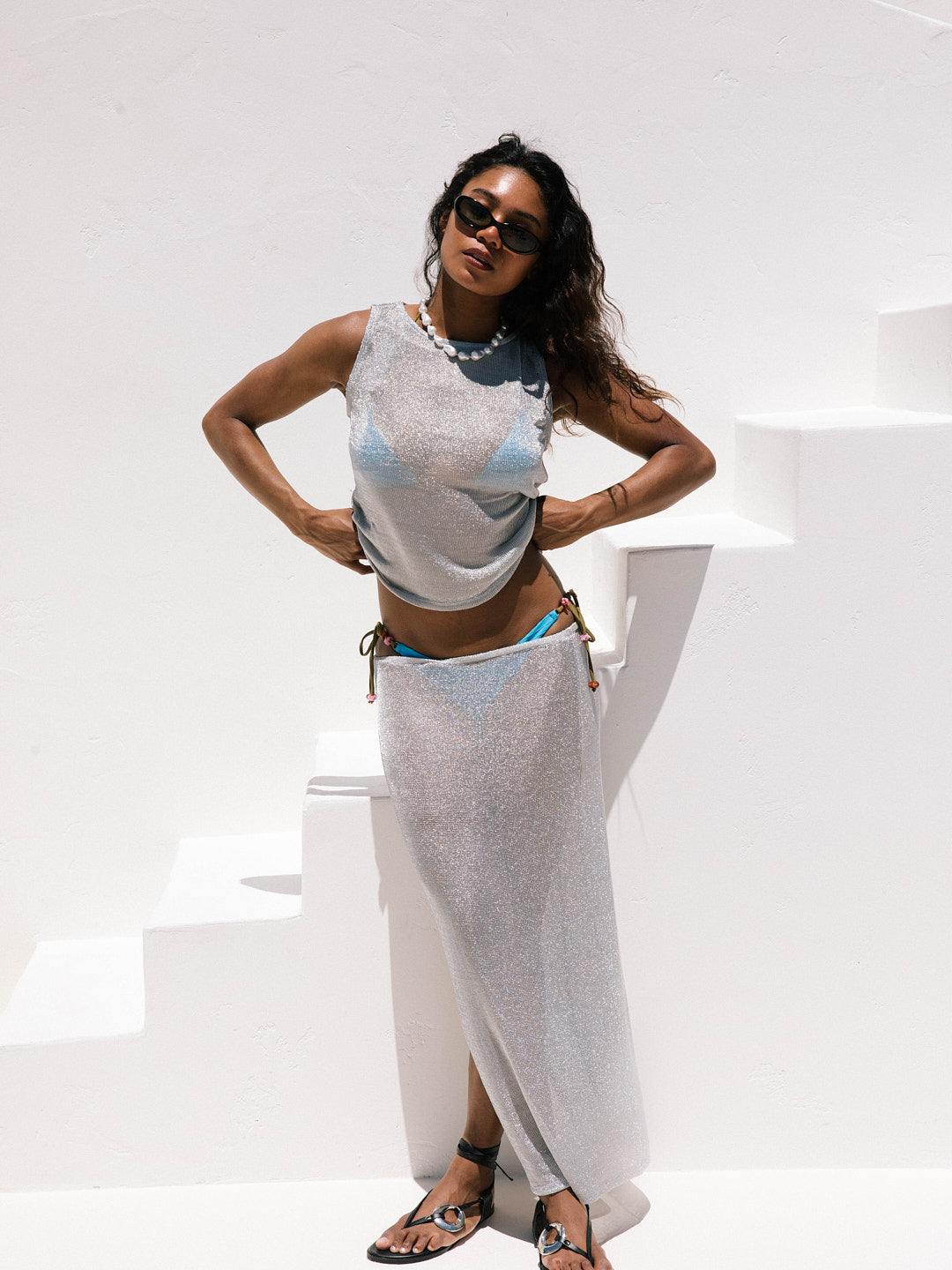 Luna Skirt | Metallic Silver