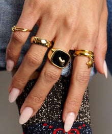 Briseur De Coeur Signet Ring | Gold Vermeil With Enamel