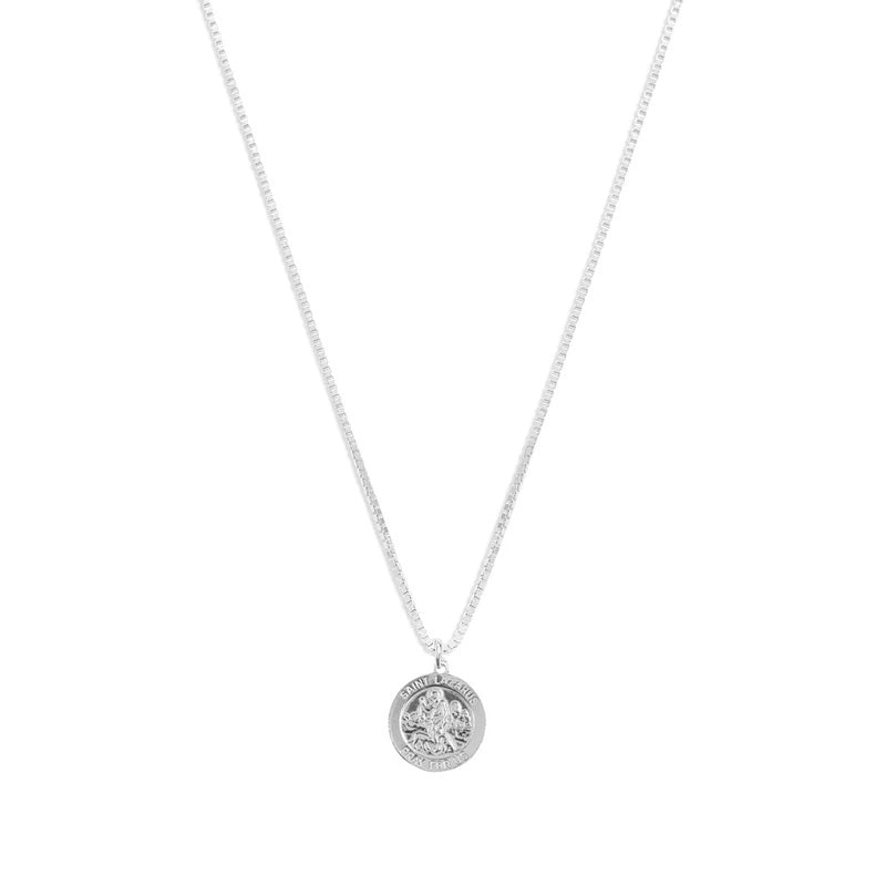 The Saint Lazurus Single Medal Necklace | Gold Vermeil & Sterling Silver