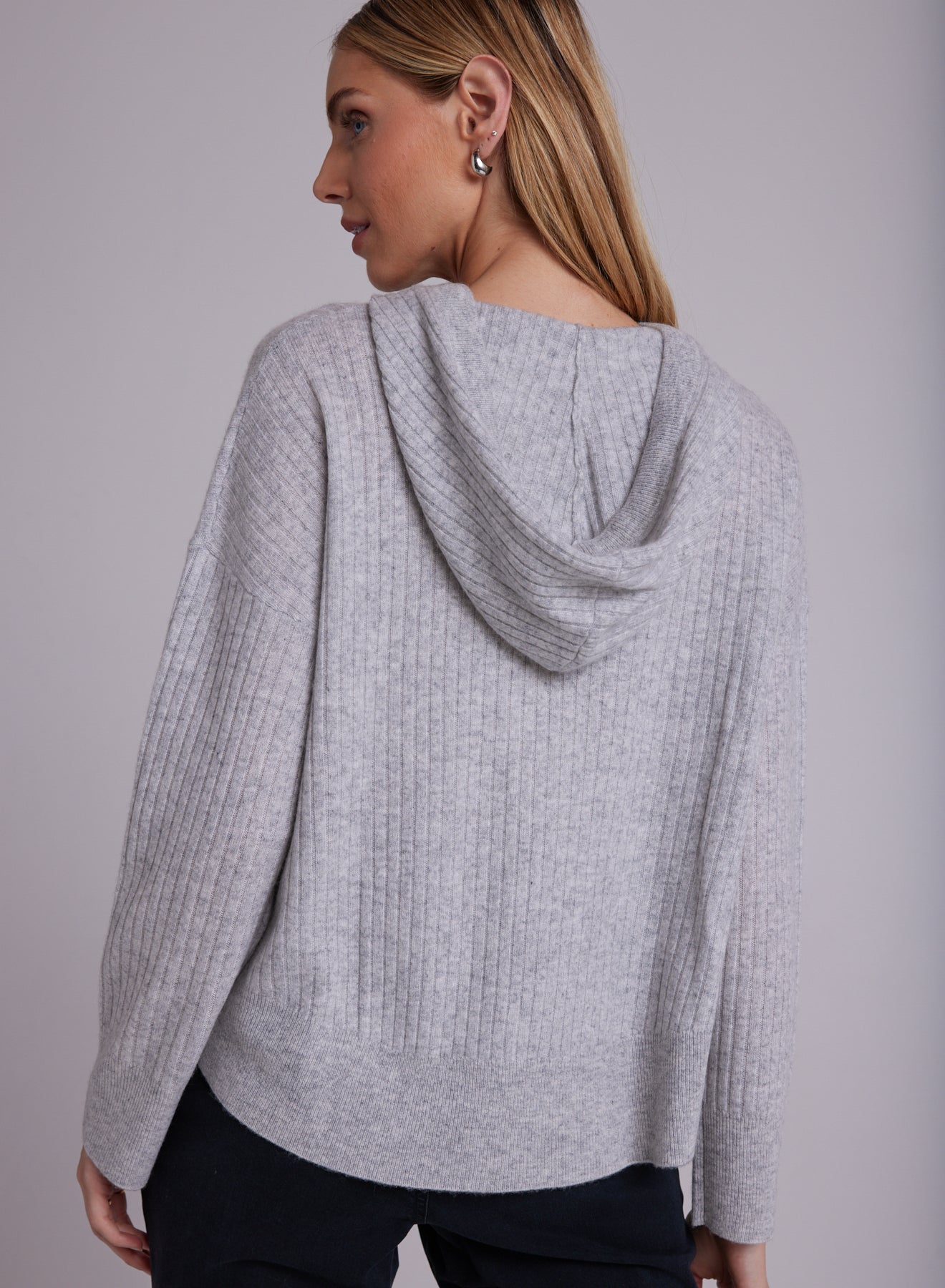 Cashmere Sweater Hoodie - Heather Fog