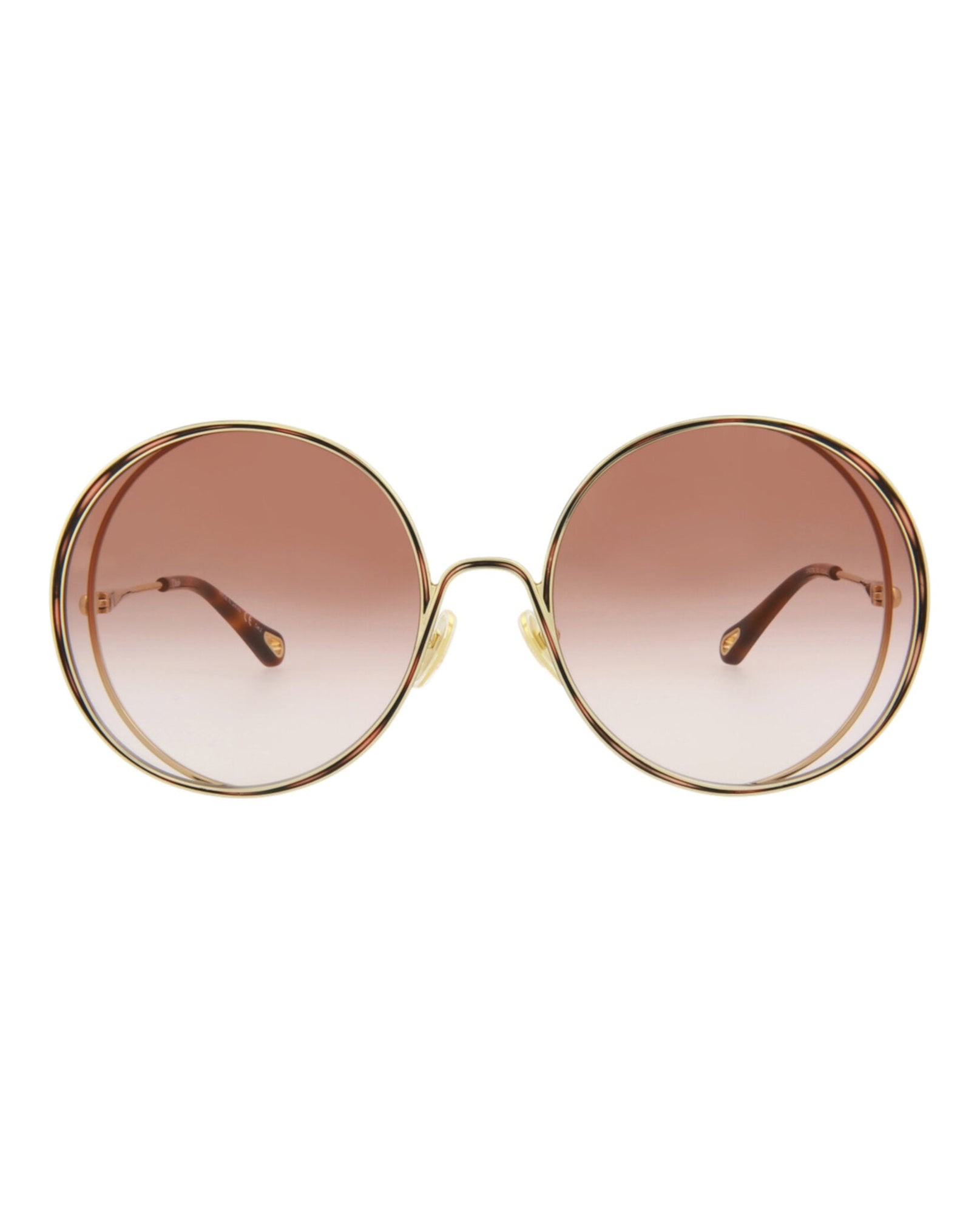 Chloe Round Metal Sunglasses | Gold