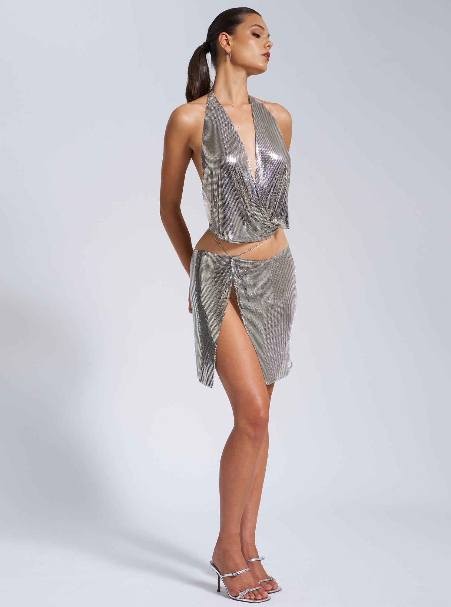 Shiema Copper Mesh Top | Silver