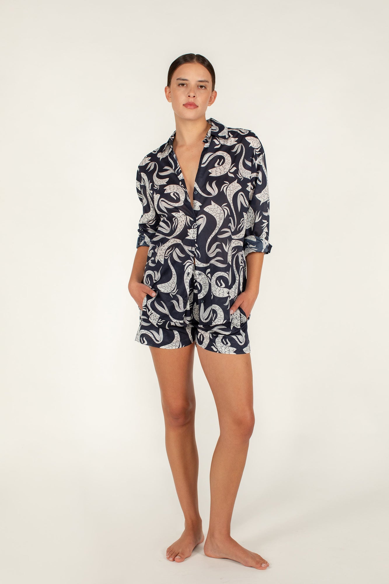 Cora Shirt | Serpentine Blue