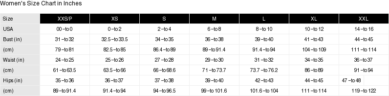 Product size guide