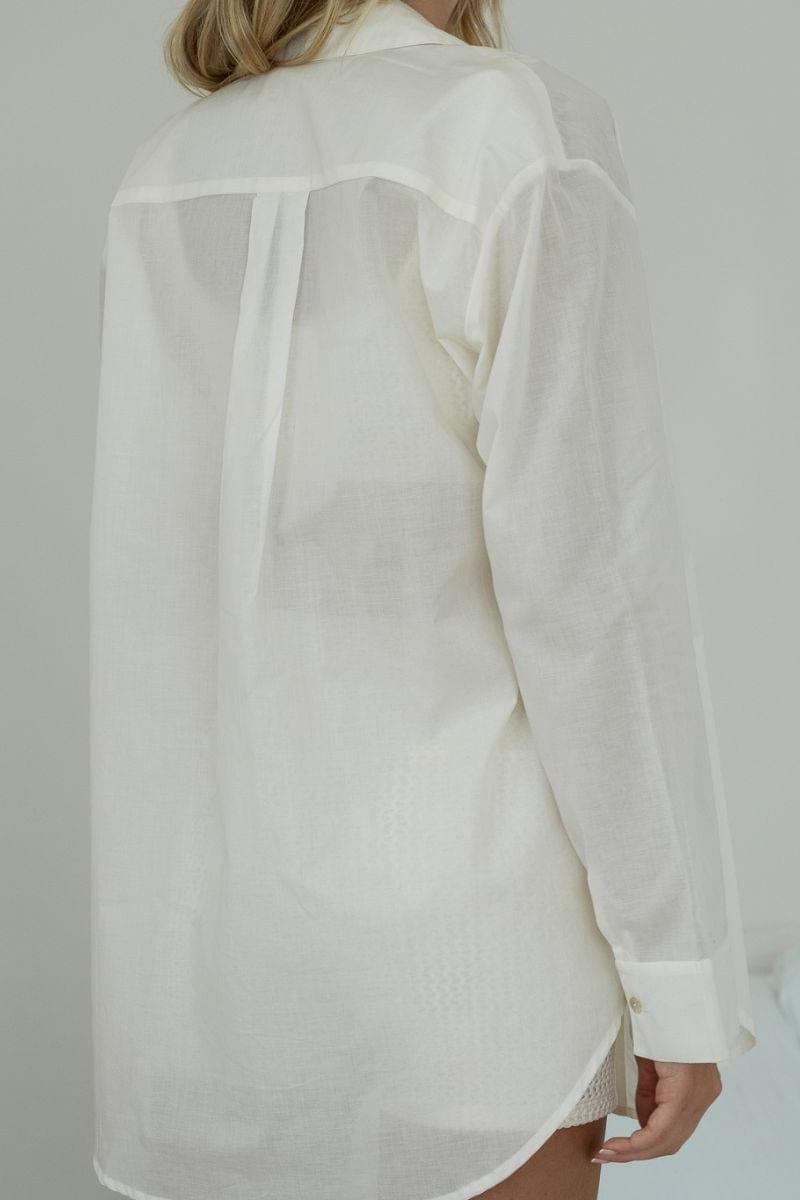 Long Sleeve Button Down Shirt | Cream